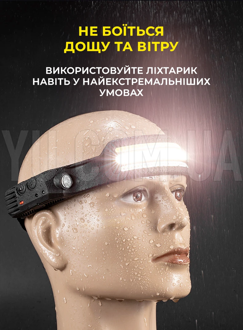 Налобний ліхтар COBA CB-689-3 акумуляторний з датчиком руху та червоним світлом Налобний ліхтар COBA CB-689-3 акумуляторний з датчиком руху та червоним світлом